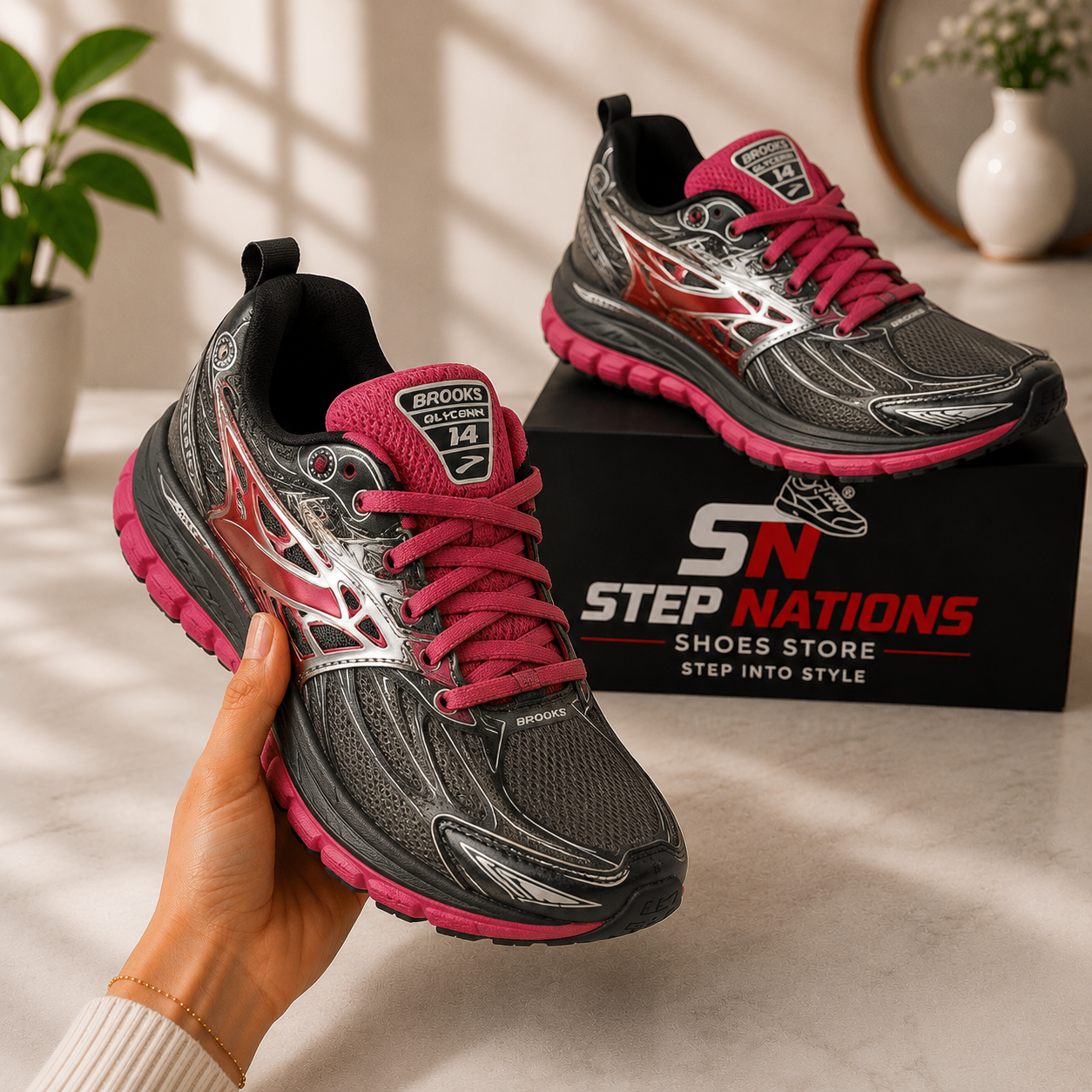 Original Brooks Glycerin 14 Women's Running Shoes – Black/Pink