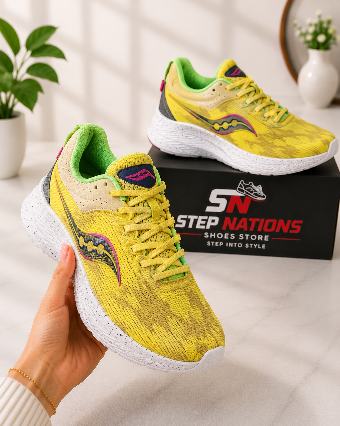 Saucony Endorphin-Inspired Running Shoes – Yellow/Green | Lightweight Sports Shoes