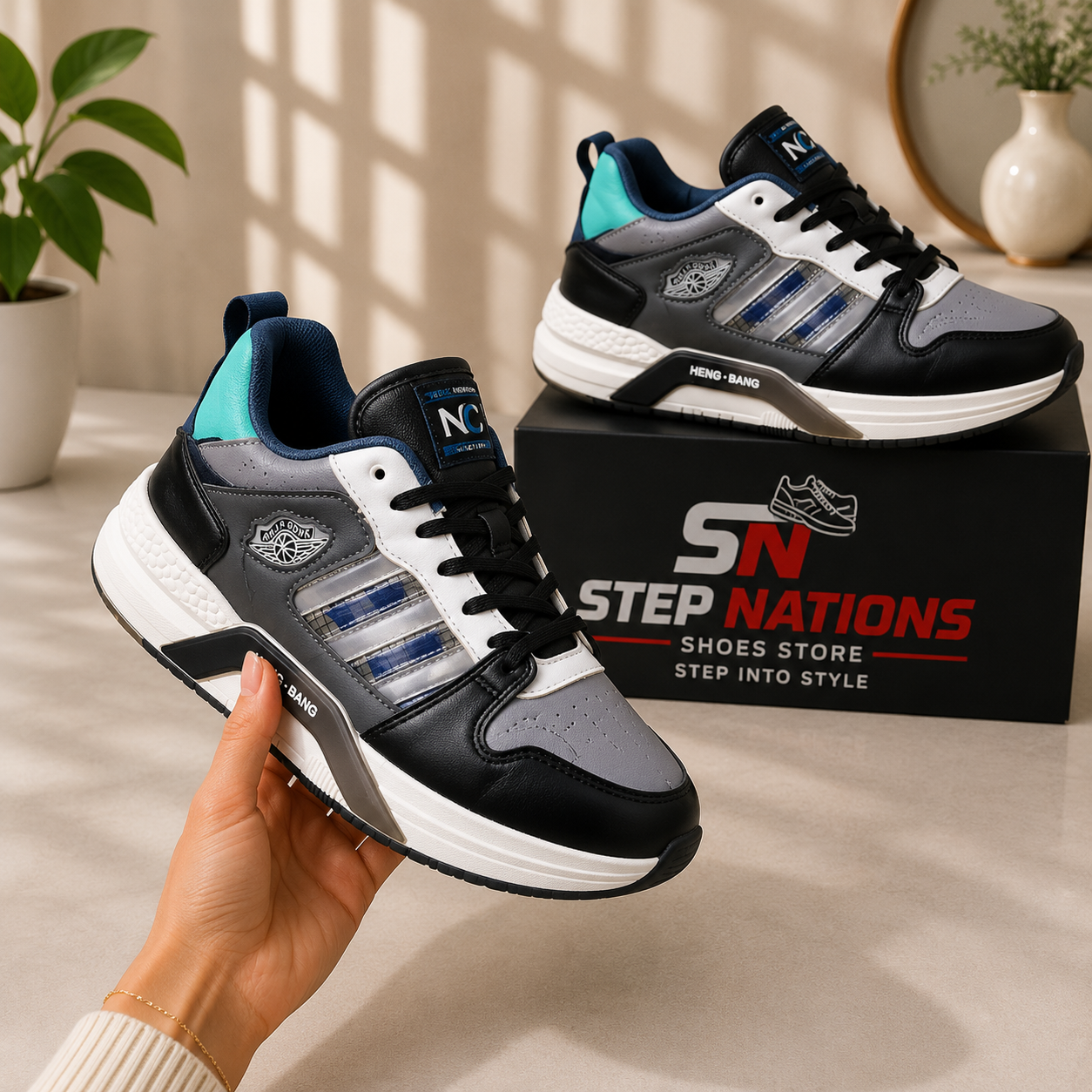 Original Premium Lifestyle Sneakers – Black/Grey Edition