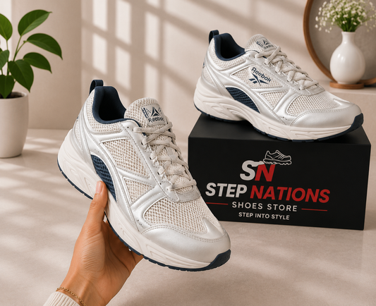 Reebok White &amp; Navy Casual Sneakers – Shop 059