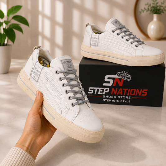 ORIGINAL VOGUE BOEN OR.1 Premium White Casual Sneakers | Men's Fashion Shoes 023