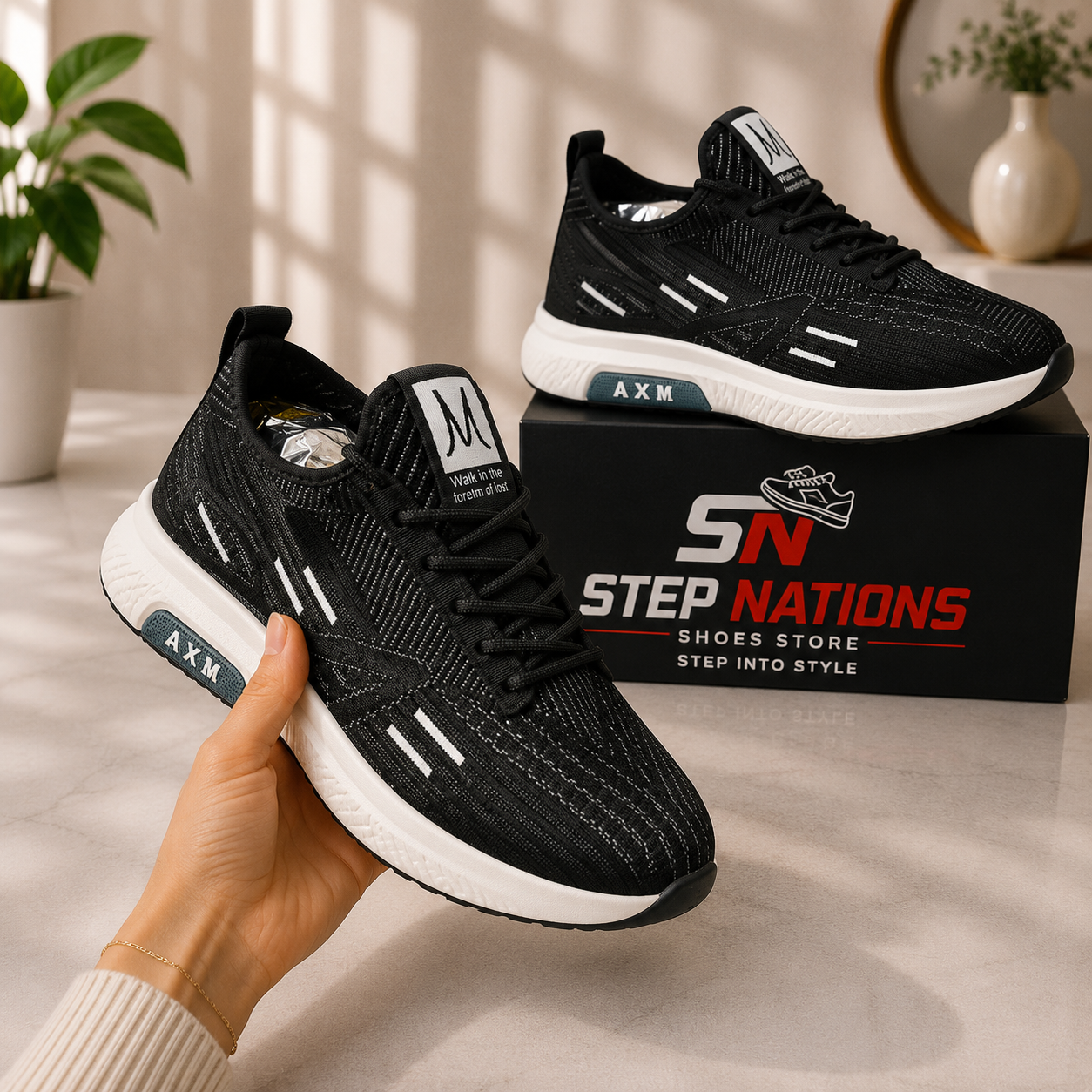 ORIGINAL AXM Premium Black Running & Walking Shoes | Lightweight Sports Sneakers