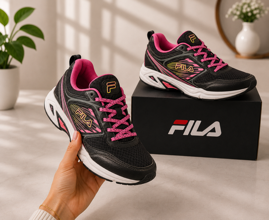 Original FILA Women's Running Shoes – Black, Pink &amp; White – (shop)