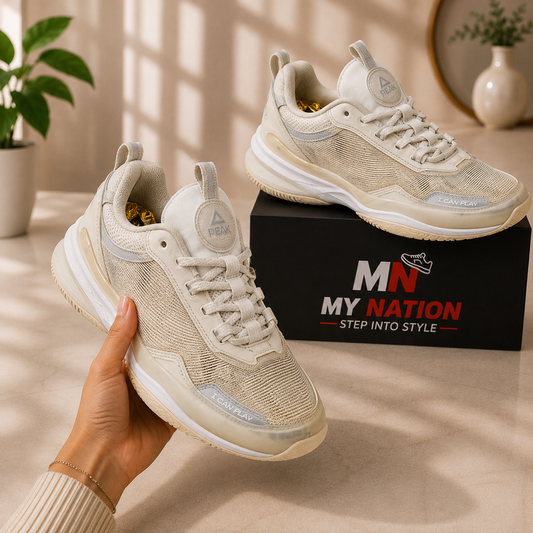 ORIGINAL PEAK Basketball Shoes – Cream/Beige | Premium Performance Sneakers 055