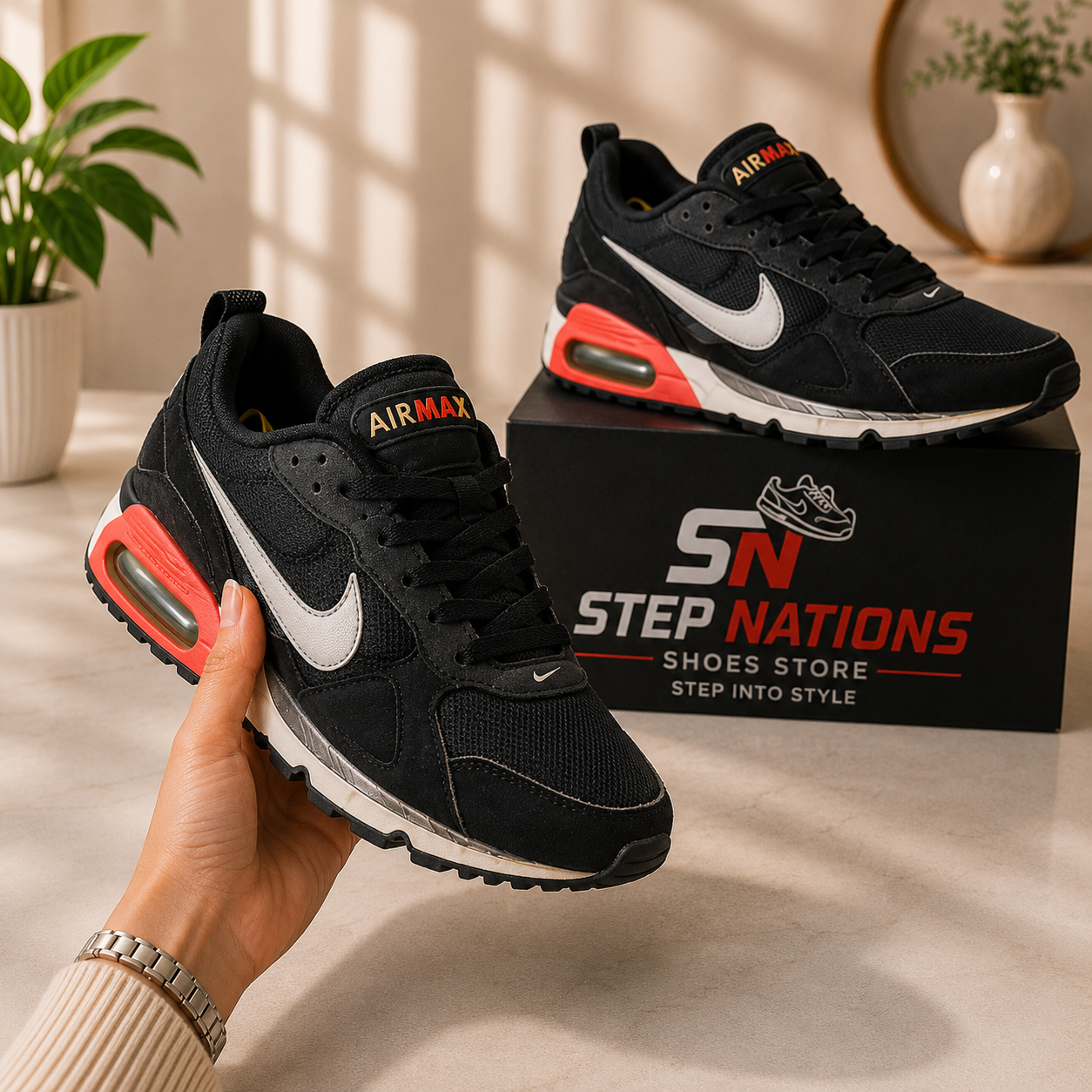 Original Nike Air Max Sneakers – Black/Red