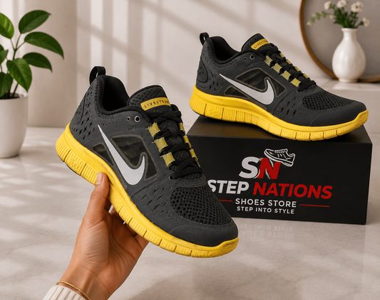 Original Nike Men's Running Shoes – Black &amp; Yellow – (shop) 014