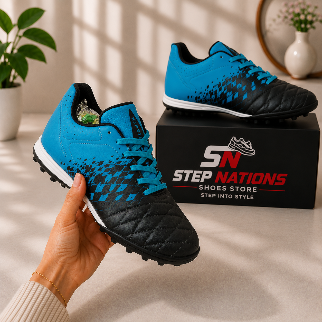 Original Premium Turf Football Shoes – Blue & Black
