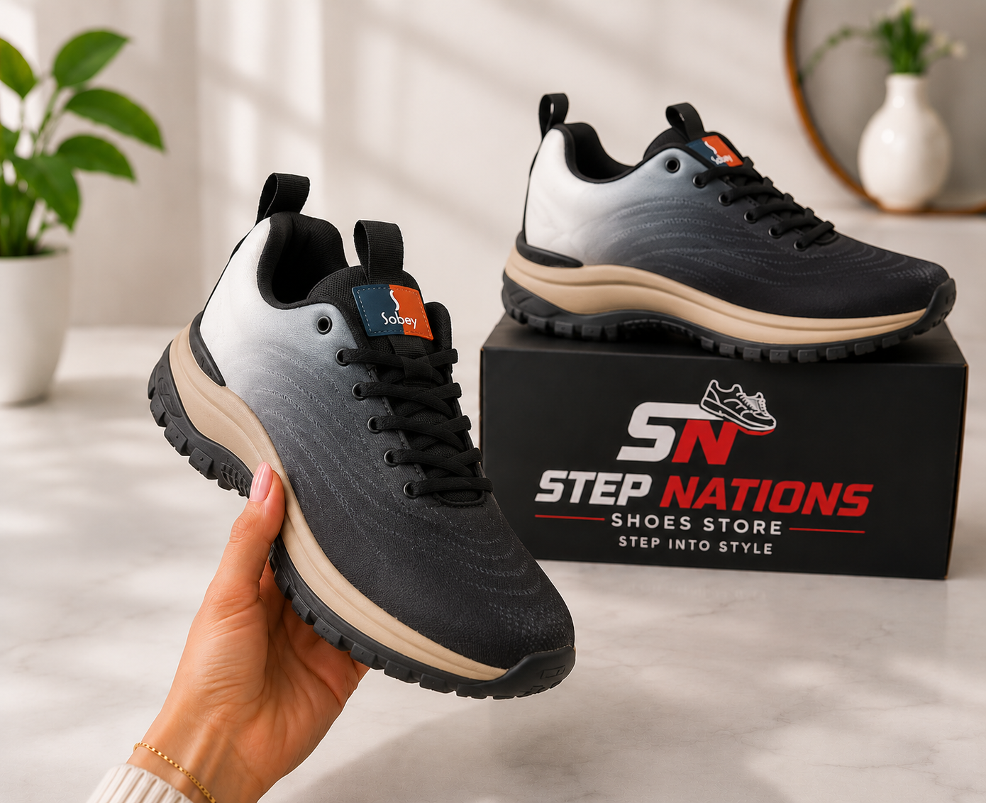 Summit Trek Sneakers – Black/Gray