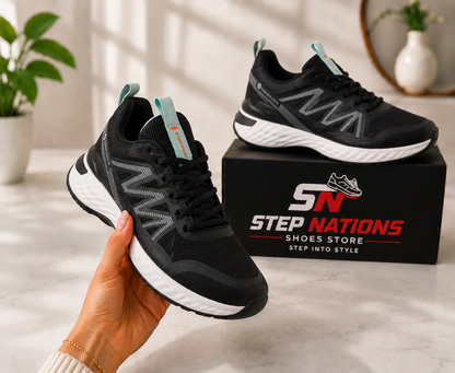 Premium Air Cushion Running Shoes – Black & Grey