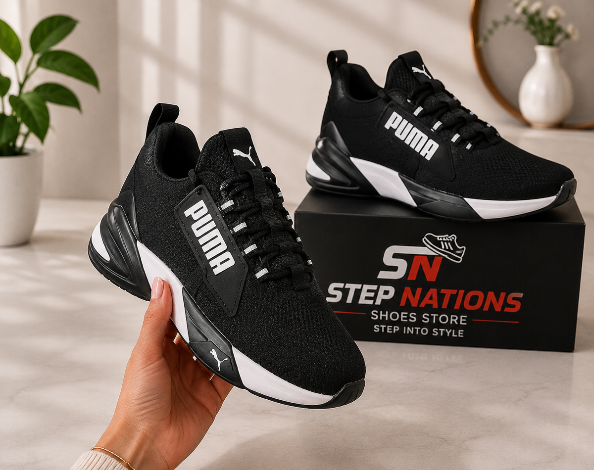 PUMA Anzarun Lite Inspired Running Shoes – Black & White | Premium Sports Sneakers