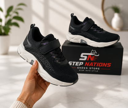 FlexSecure Knit Sneakers – Black