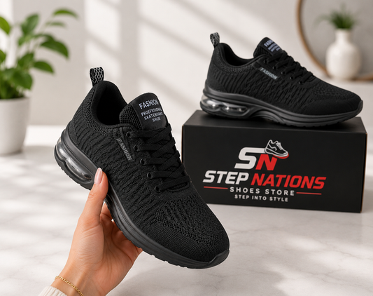 AirMax Elite Knit Sneakers – Black